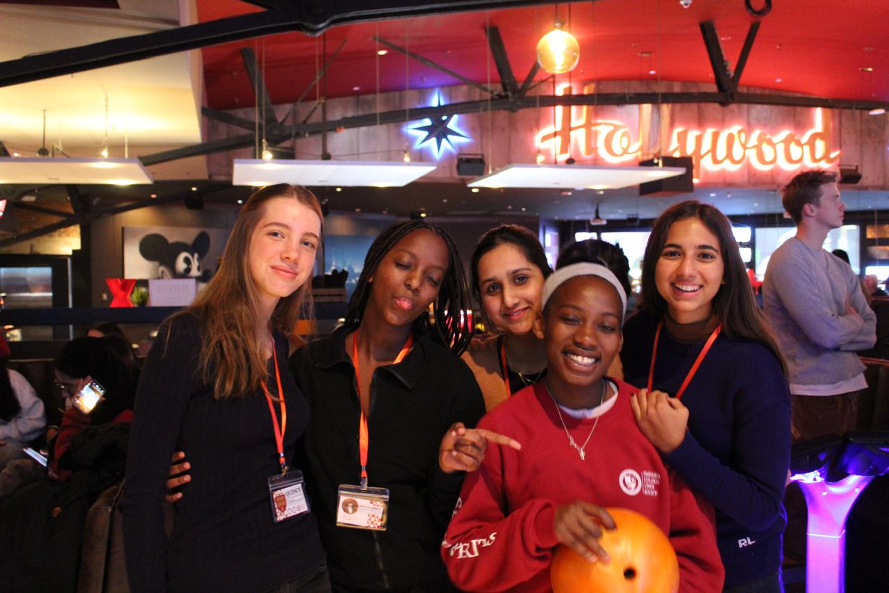 Students bowling