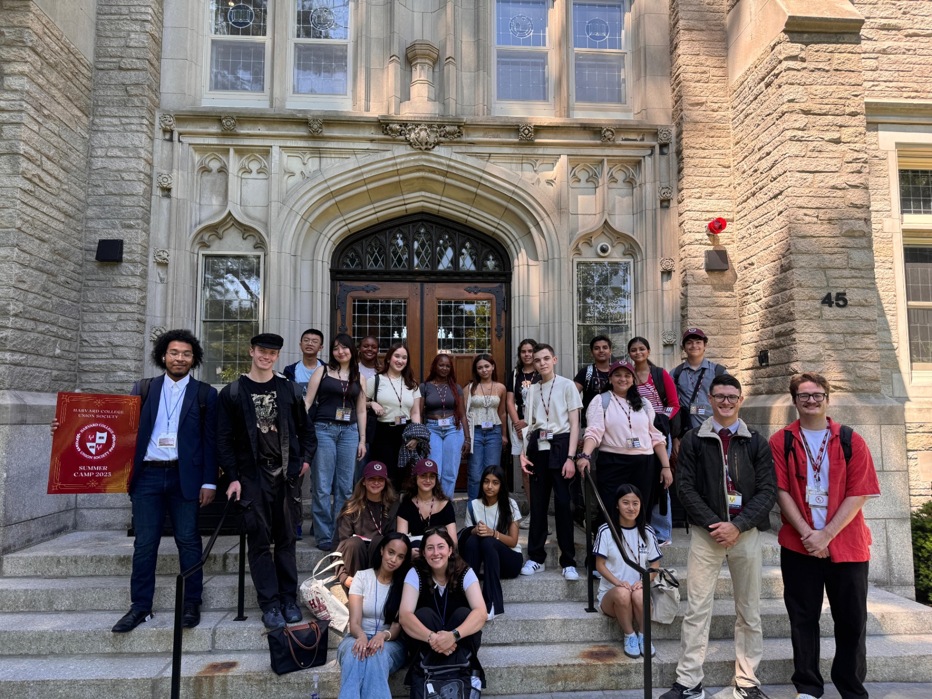 Group photo on steps